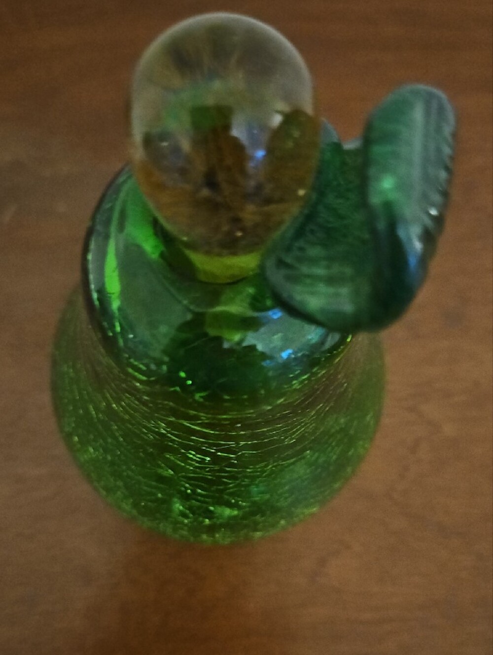 Green Crackle Glass Pear Fruit Fly Catcher Reusable Trap - Picture 6 of 7